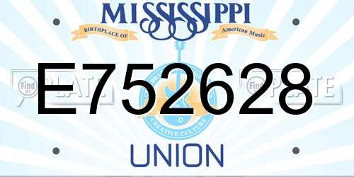 E752628 Mississippi License Plate