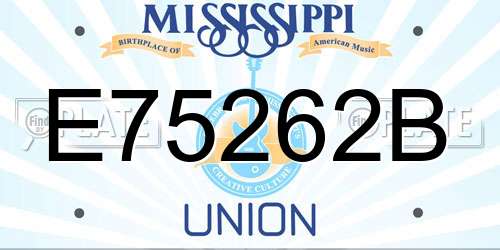E75262B Mississippi License Plate