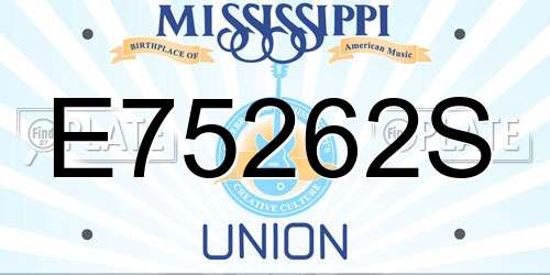 E75262S Mississippi License Plate