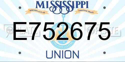 E752675 Mississippi License Plate
