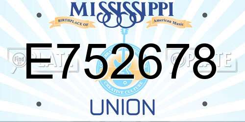 E752678 Mississippi License Plate