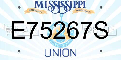E75267S Mississippi License Plate