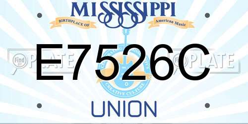 E7526C Mississippi License Plate