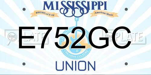 E752GC Mississippi License Plate