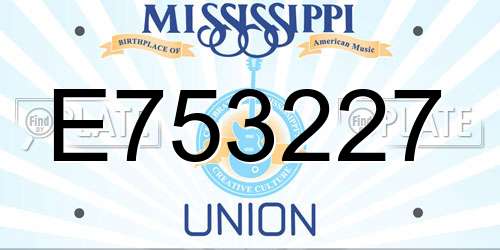 E753227 Mississippi License Plate