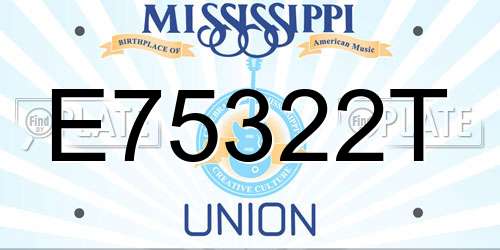 E75322T Mississippi License Plate