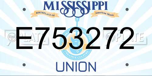 E753272 Mississippi License Plate