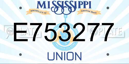 E753277 Mississippi License Plate
