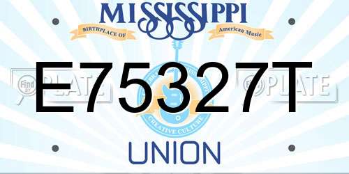 E75327T Mississippi License Plate