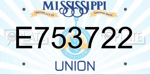 E753722 Mississippi License Plate