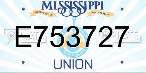 E753727 Mississippi License Plate