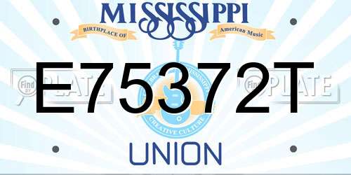 E75372T Mississippi License Plate