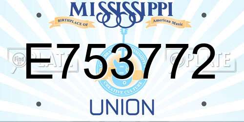 E753772 Mississippi License Plate