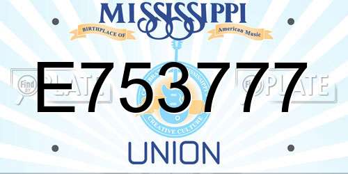 E753777 Mississippi License Plate