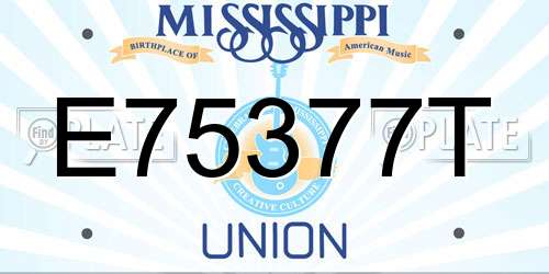 E75377T Mississippi License Plate