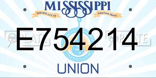 E754214 Mississippi License Plate