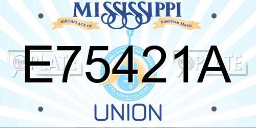 E75421A Mississippi License Plate
