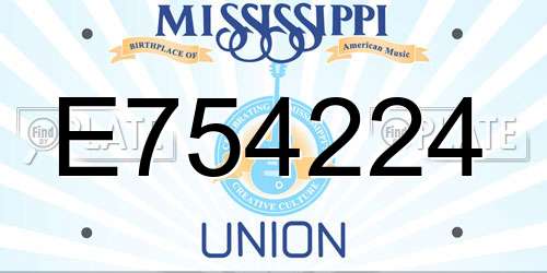 E754224 Mississippi License Plate
