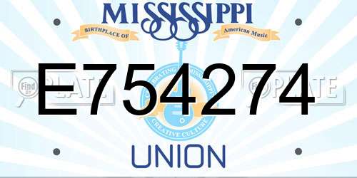 E754274 Mississippi License Plate