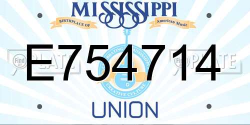 E754714 Mississippi License Plate