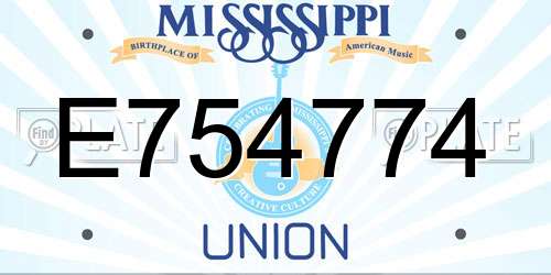 E754774 Mississippi License Plate