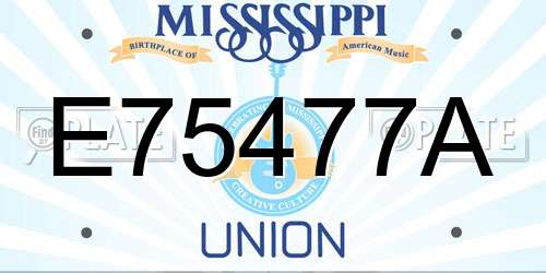 E75477A Mississippi License Plate