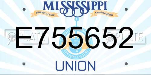 E755652 Mississippi License Plate