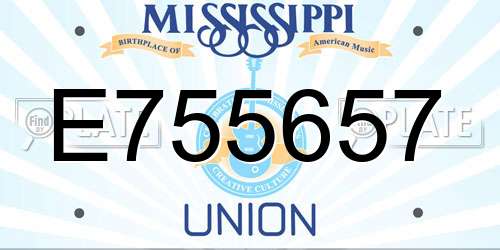 E755657 Mississippi License Plate