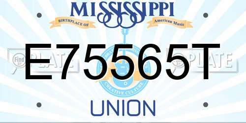 E75565T Mississippi License Plate