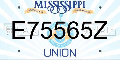 E75565Z Mississippi License Plate