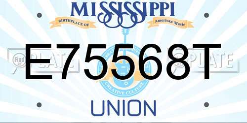 E75568T Mississippi License Plate
