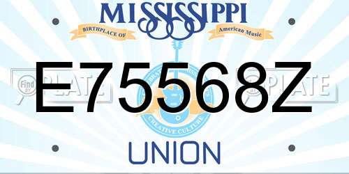 E75568Z Mississippi License Plate