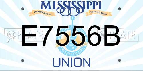 E7556B Mississippi License Plate