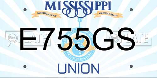 E755GS Mississippi License Plate