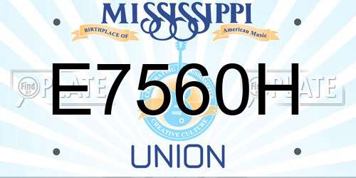 E7560H Mississippi License Plate