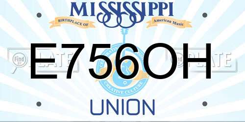E756OH Mississippi License Plate