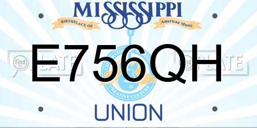 E756QH Mississippi License Plate