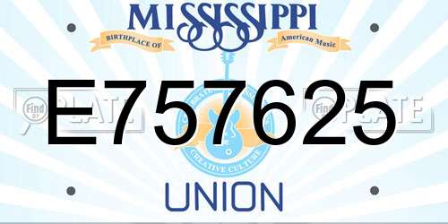 E757625 Mississippi License Plate