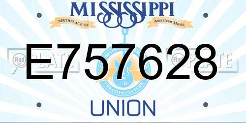 E757628 Mississippi License Plate