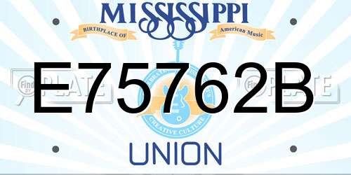 E75762B Mississippi License Plate