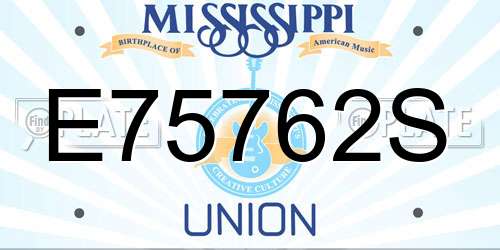 E75762S Mississippi License Plate