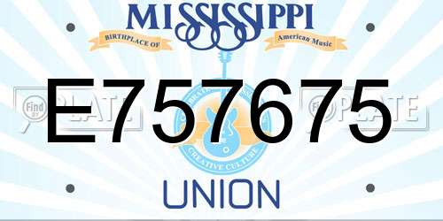 E757675 Mississippi License Plate