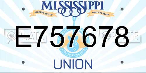 E757678 Mississippi License Plate