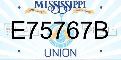 E75767B Mississippi License Plate