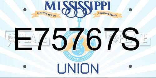 E75767S Mississippi License Plate