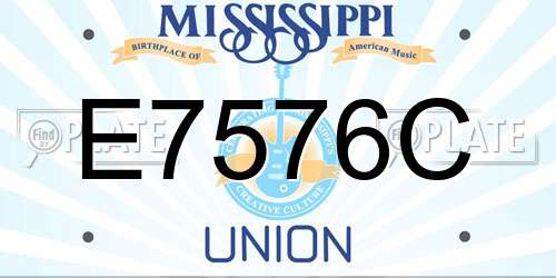E7576C Mississippi License Plate
