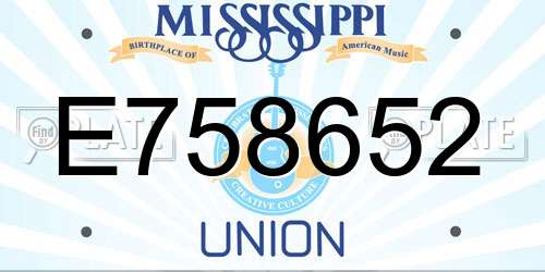 E758652 Mississippi License Plate
