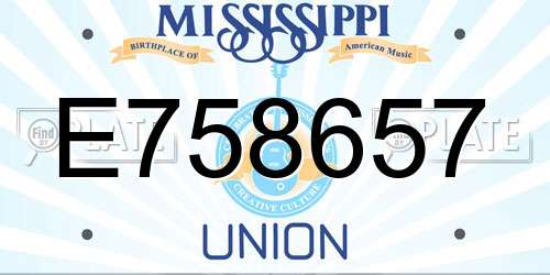 E758657 Mississippi License Plate