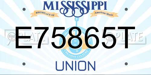 E75865T Mississippi License Plate