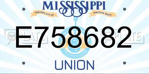 E758682 Mississippi License Plate